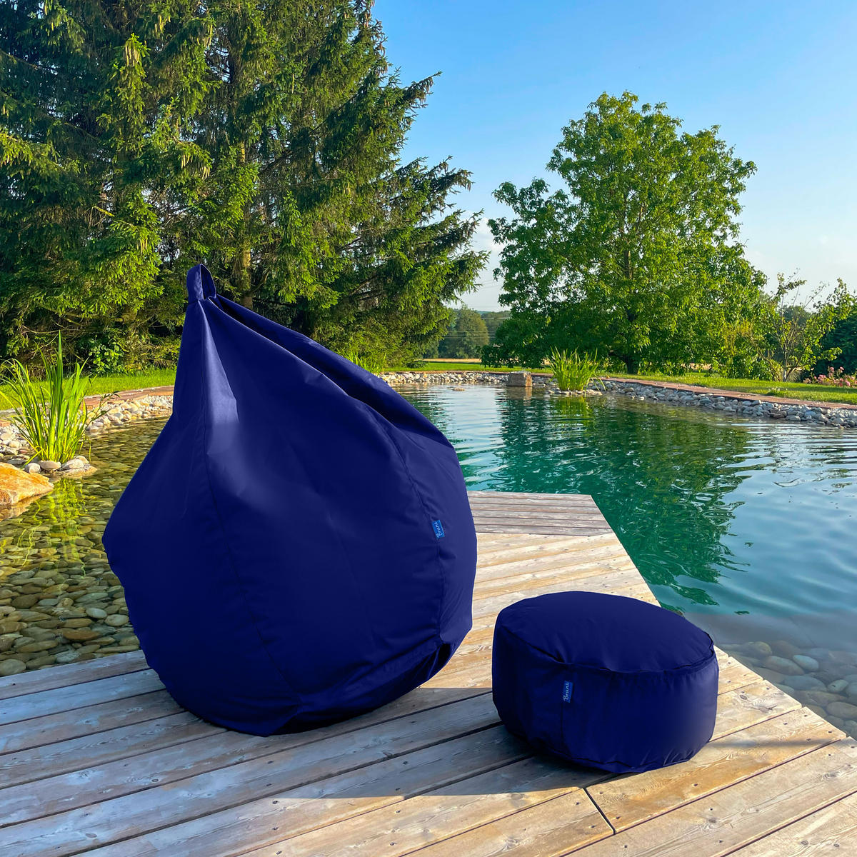 POUF M königsblau - Blau/Dunkelblau, Textil (500/200/500cm) - Bruni