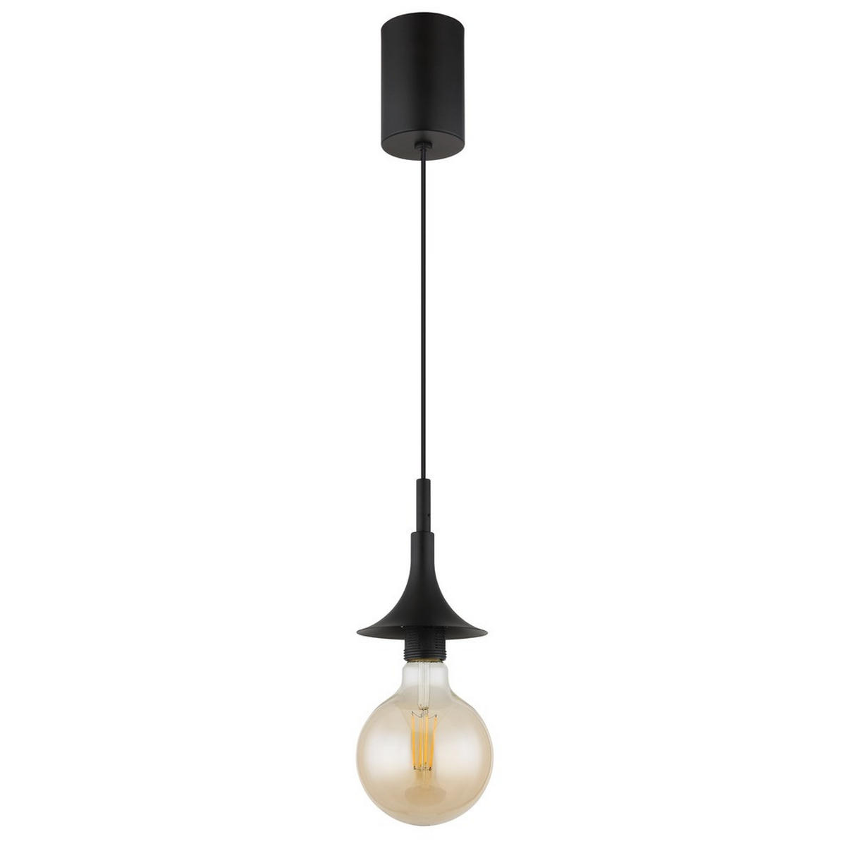 PENDELLEUCHTE MAXY, Schwarz, Metall, matt - Schwarz, Metall (12/12/125cm) - Globo Lighting