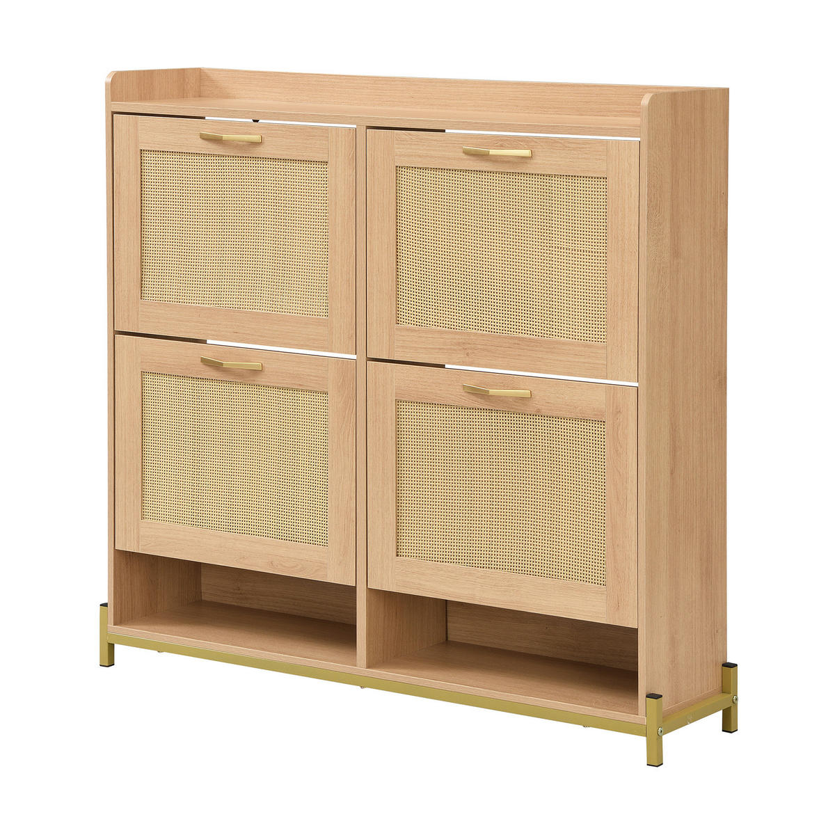SCHUHSCHRANK 108,5/100/24 cm Hell-Eiche aus MDF mit oberer Ablage - Eichefarben, Holzwerkstoff (108.5/100/24cm) - OKMYHOME