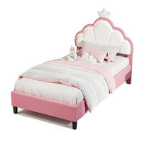 POLSTERBETT 90x190 cm mit höhenverstellbarem Kopfteil & RGB-LED – Kinderbett Bettgestell für Mädchen, Samt, Rosa - Pink, Holz/Metall (90/190cm) - BursDany