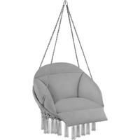 HÄNGESESSEL Samira, 80 x 81 x 139 cm, grau - Grau, Kunststoff (80/139/81cm) - tectake