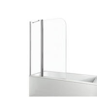 DUSCHWAND für Badewannen mit Schwenkfunktion 140/100 cm - Transparent, Glas (100/140cm) - EMKE