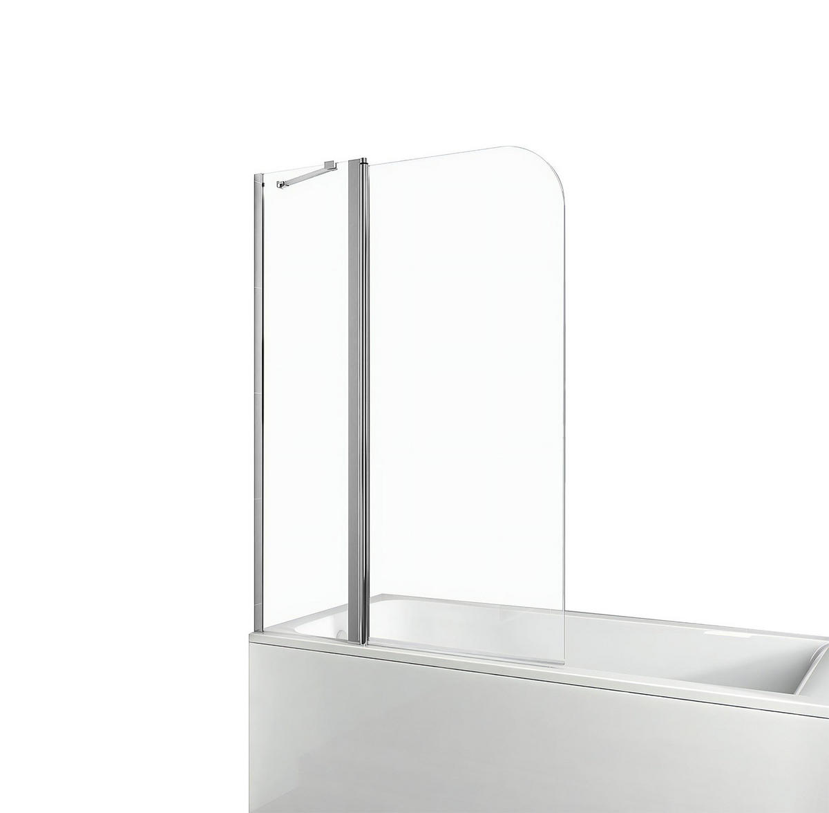 DUSCHWAND für Badewannen mit Schwenkfunktion 140/100 cm - Transparent, Glas (100/140cm) - EMKE