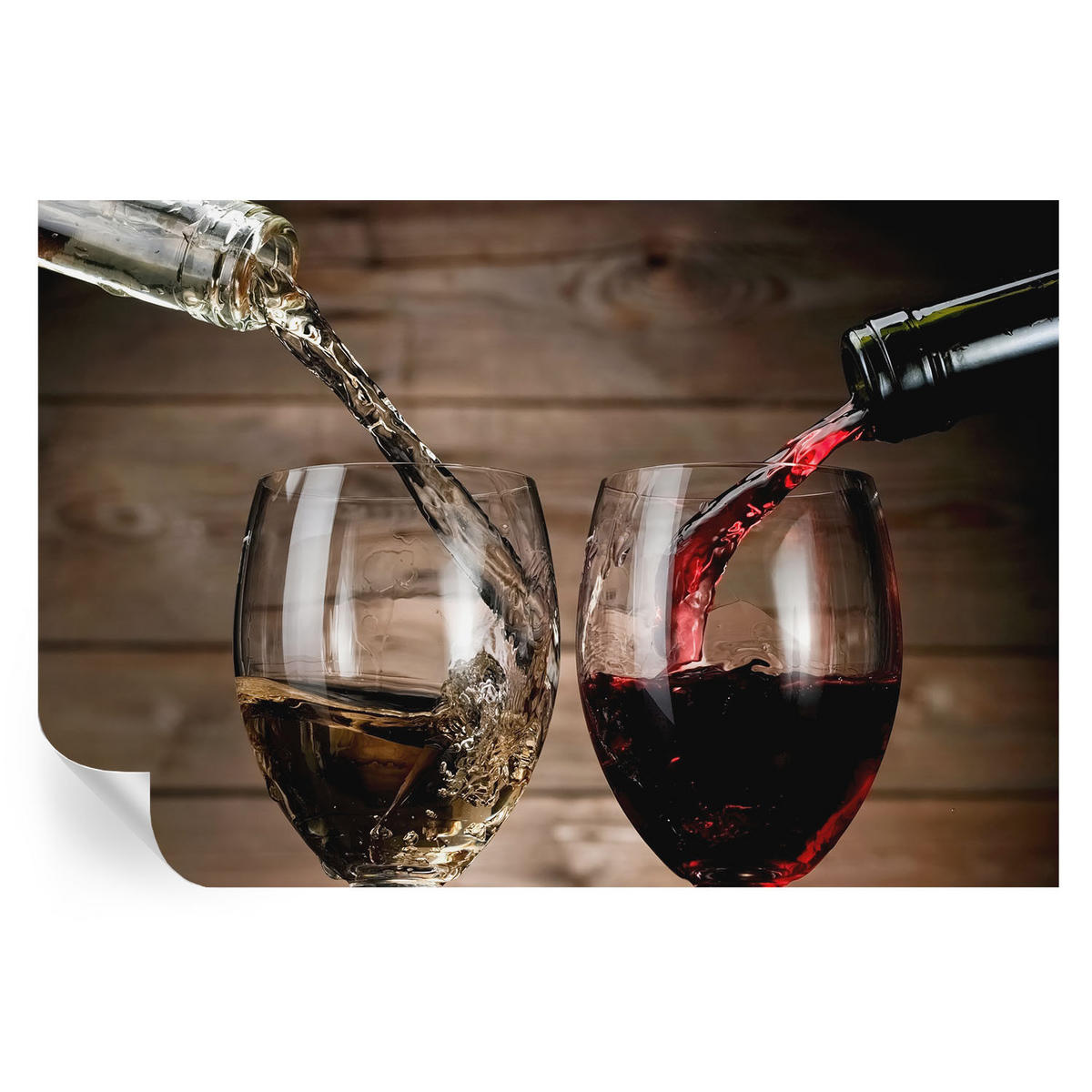 FOTOTAPETE 104x70 cm - Gläser Wein - Grau, Textil (104/70cm) - Wallfluent