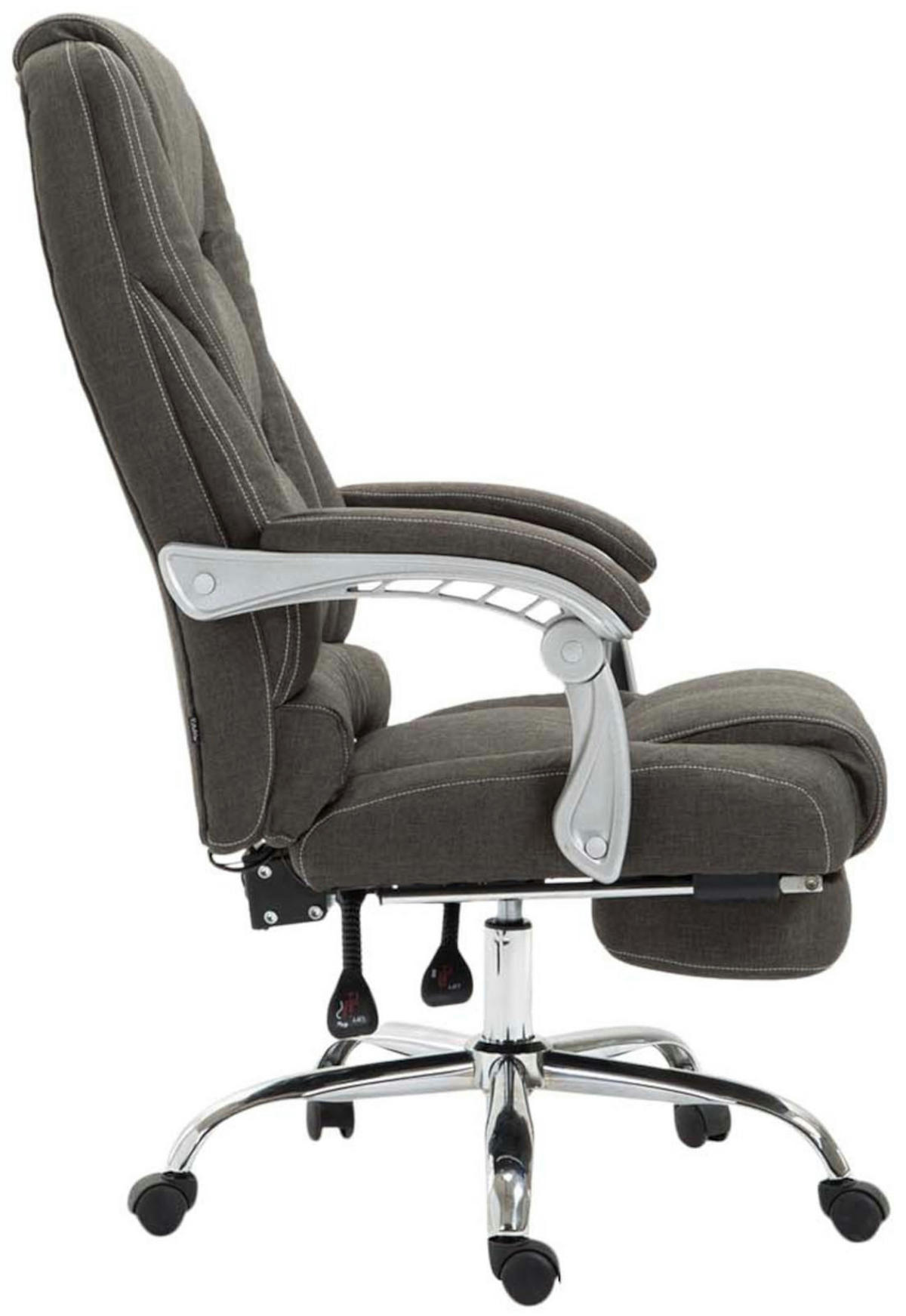 CHEFSESSEL Stoff dunkelgrau - Chromfarben/Dunkelgrau, Textil/Metall (68/118/64cm) - CLP