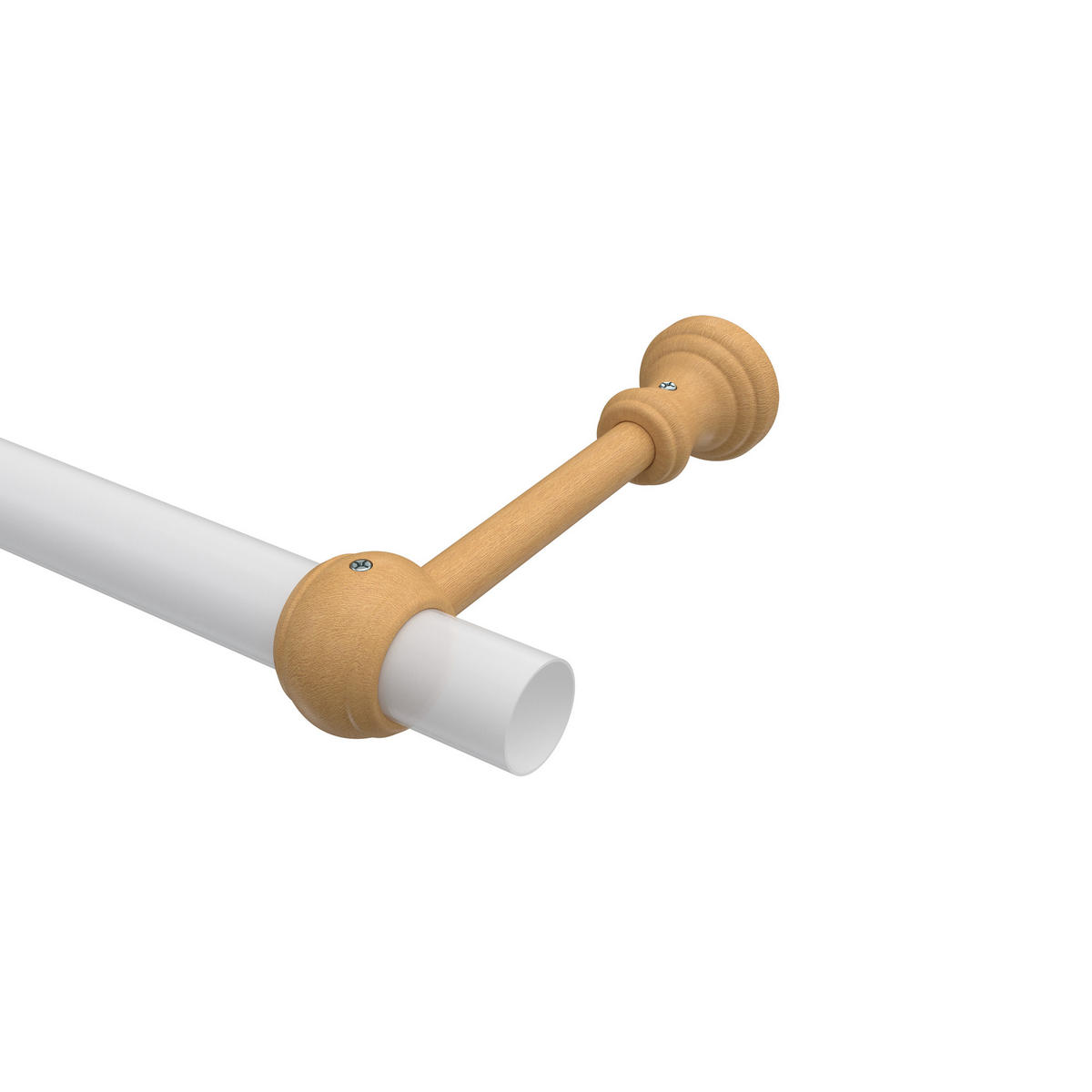 TRÄGER FÜR GARDINENSTANGEN 28 mm Ø, Classic 1-läufig, Buche - Buchefarben, Holz (19.5/5/5cm) - INTERDECO