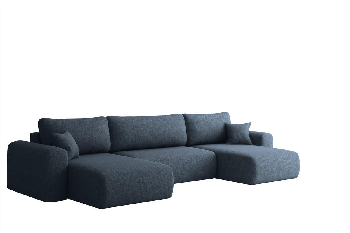 WOHNLANDSCHAFT Flora In Verita - Dunkelblau, Holzwerkstoff/Textil (362/83/145cm) - Fun Möbel