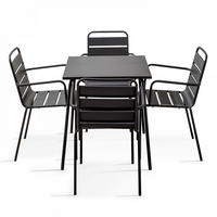 GARTENSET 5-tlg., Grau - Grau, Metall - Oviala