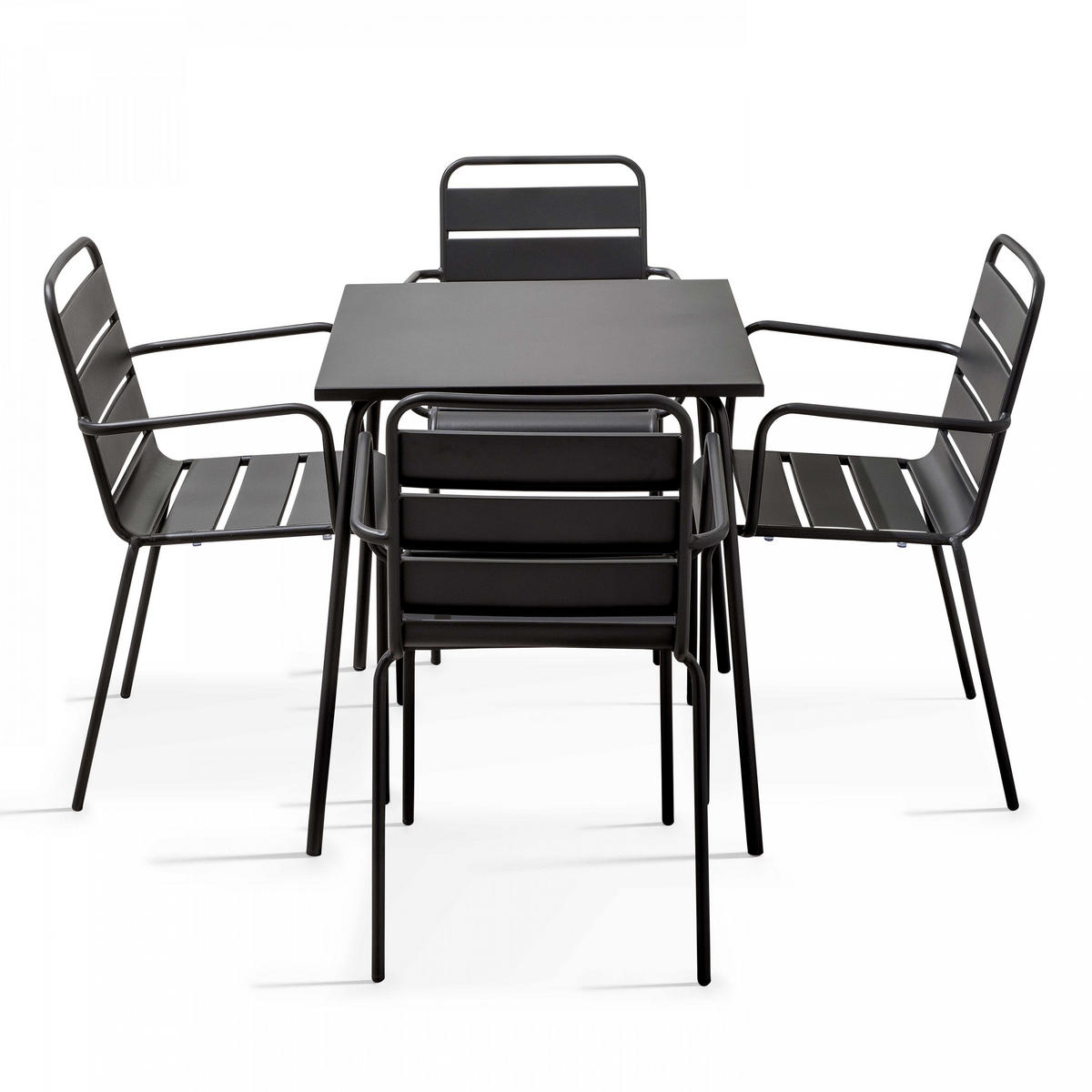 GARTENSET 5-tlg., Grau - Grau, Metall - Oviala
