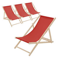LIEGESTUHL 4er Set Rot - Rot, Holz (57.5/83/100cm) - ECD-Germany
