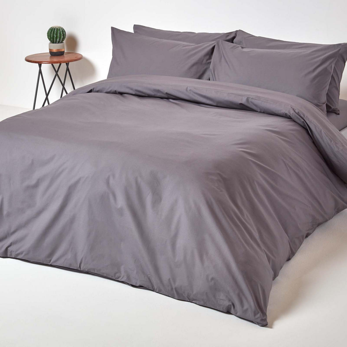 SPANNBETTLAKEN extra hoch, Ägyptische Baumwolle, Fadendichte 200 - Dunkelgrau, Textil (180/200cm) - Homescapes
