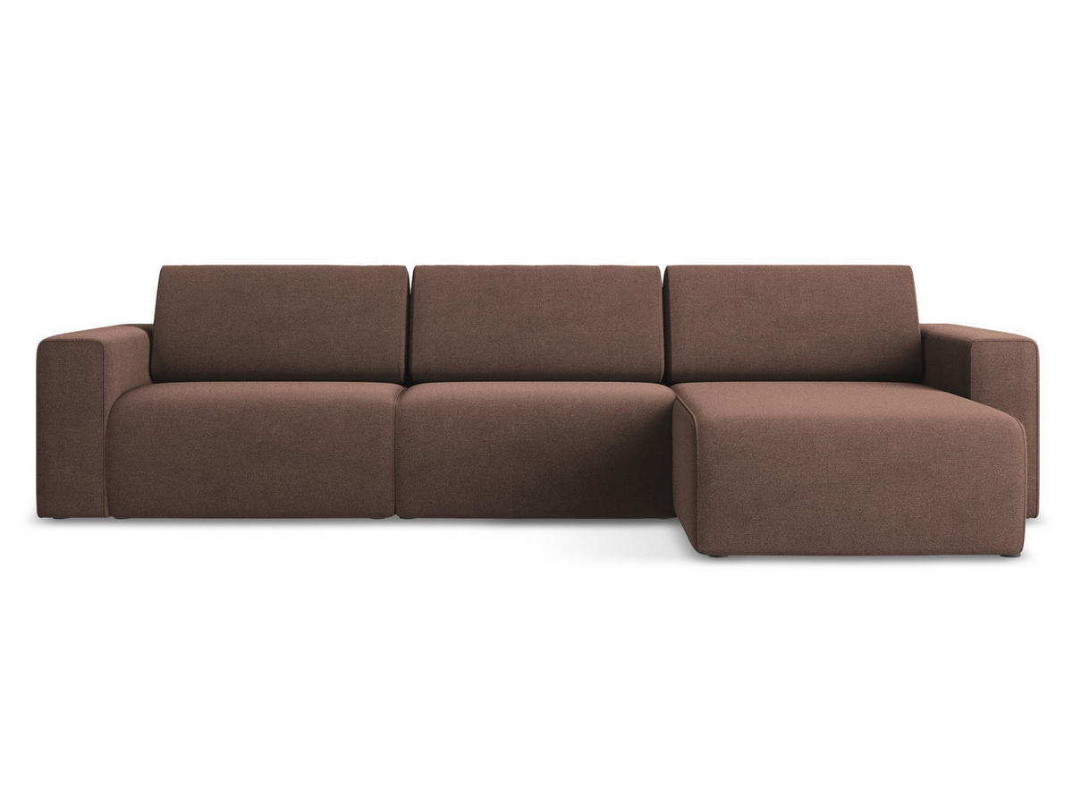 ECKSOFA Links Strukturstoff Stoff Pink - Pink/Hellrosa, Kunststoff/Textil (314/167cm) - Makamii