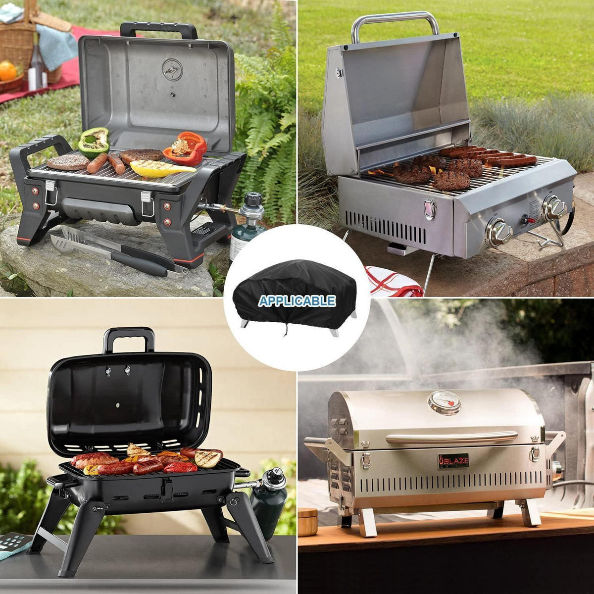 GRILL Abdeckhaube 70 x 47 x 30 cm wetterfest - Schwarz, Kunststoff (1/1/1cm)
