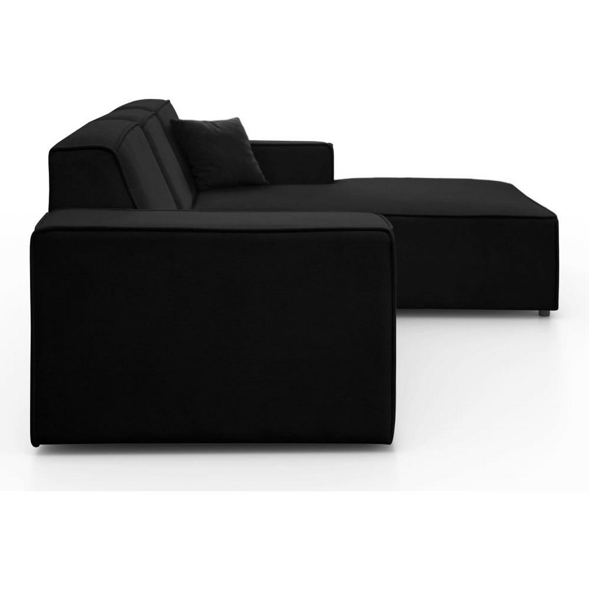 ECKSOFA ohne Schlaffunktion Pedro L schwarz rechts - Schwarz, Kunststoff/Textil (267/170cm) - Beautysofa