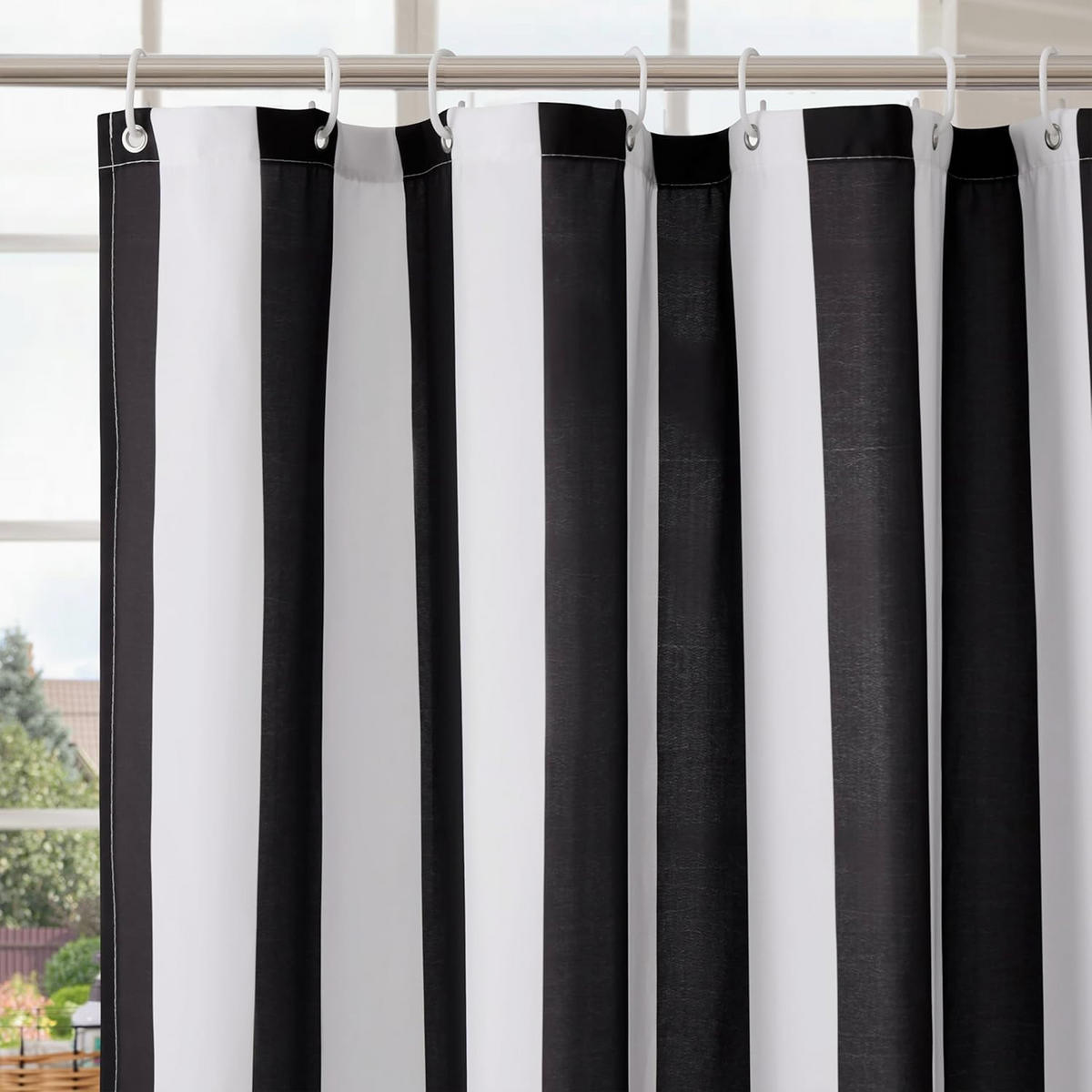 DUSCHVORHANG gestreift wasserdicht schimmelresistent ideal für Dusche mit Haken - Multicolor, Textil (180/200cm) - MCBOSON