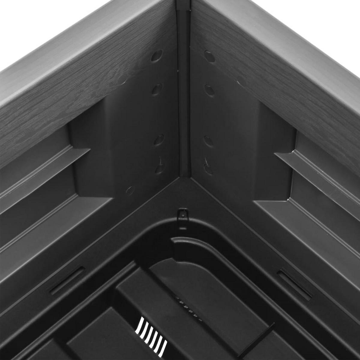 GARTEN-HOCHBEET PP Stein Grau 43x43x35 cm - Grau, Kunststoff (43/35/43cm) - furnicato