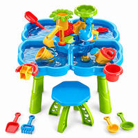 MASA Multicolor copii joc cu apa cu taburet - multicolor, material plastic (58/58cm) - Relaxdays