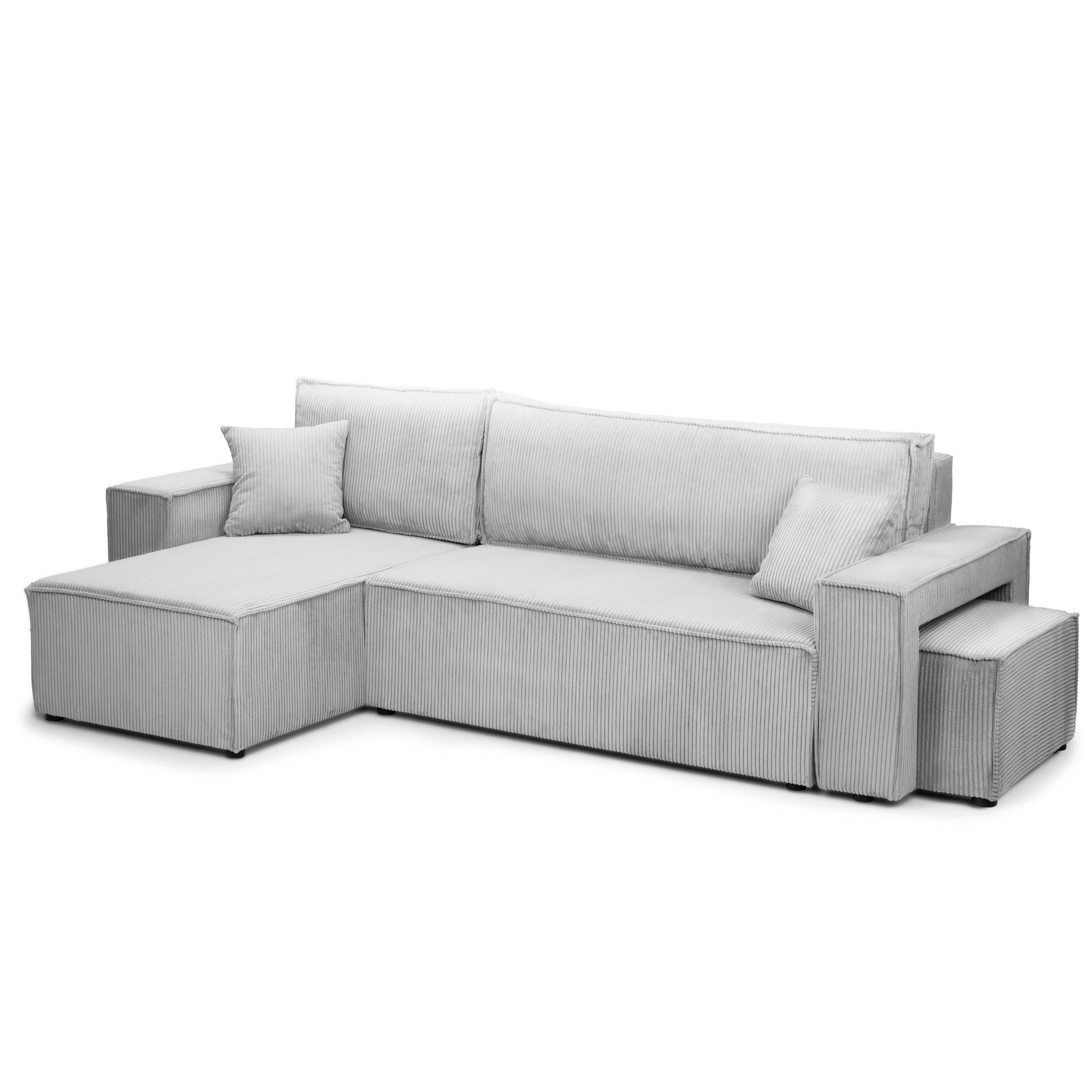 Pillovely Ecksofa Weiß 244x83x142 cm