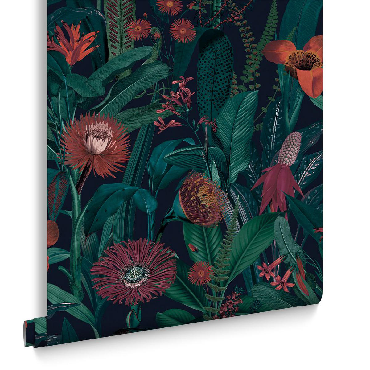 VLIESTAPETE Tigerlily Midnight - Schwarz, Papier/Kunststoff (52/1005cm) - Graham & Brown