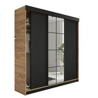 SCHIEBETÜRENSCHRANK LAMARO - 250x205x59cm - Eiche Craft Gold & Schwarz - Honigeiche/Schwarz, Holzwerkstoff (250/205/59cm) - Kier Furniture