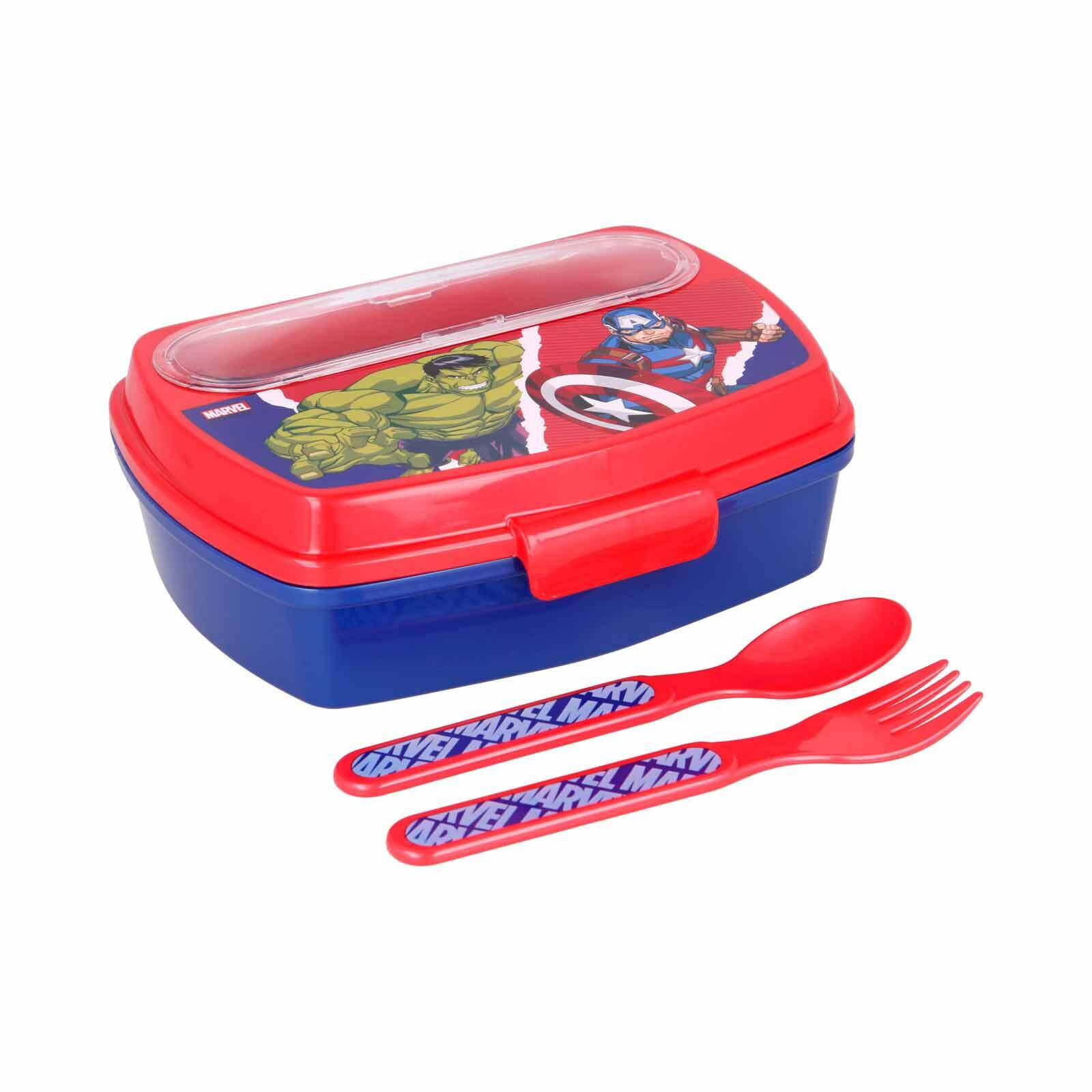 LUNCHSET Avengers Comic Heroes blau-rot 3er Set - Blau/Rot, Kunststoff (1/1/1cm)