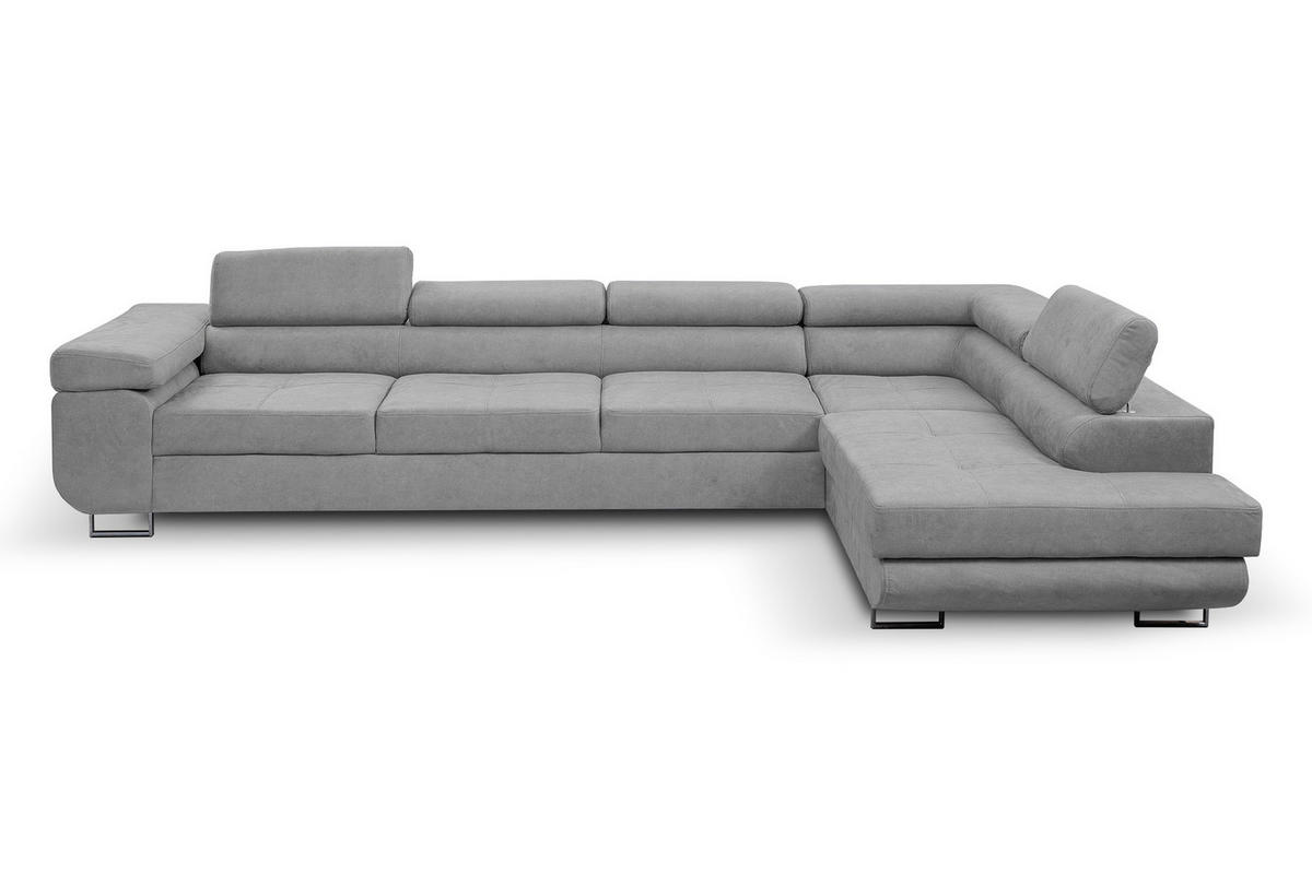 ECKSOFA Marlene IV L-Form mit verstellbaren Kopfstützen Schlaffunktion Bettkasten 347 cm rechts hellgrau - Hellgrau, Kunststoff (202/347cm) - Margaret Hadas24