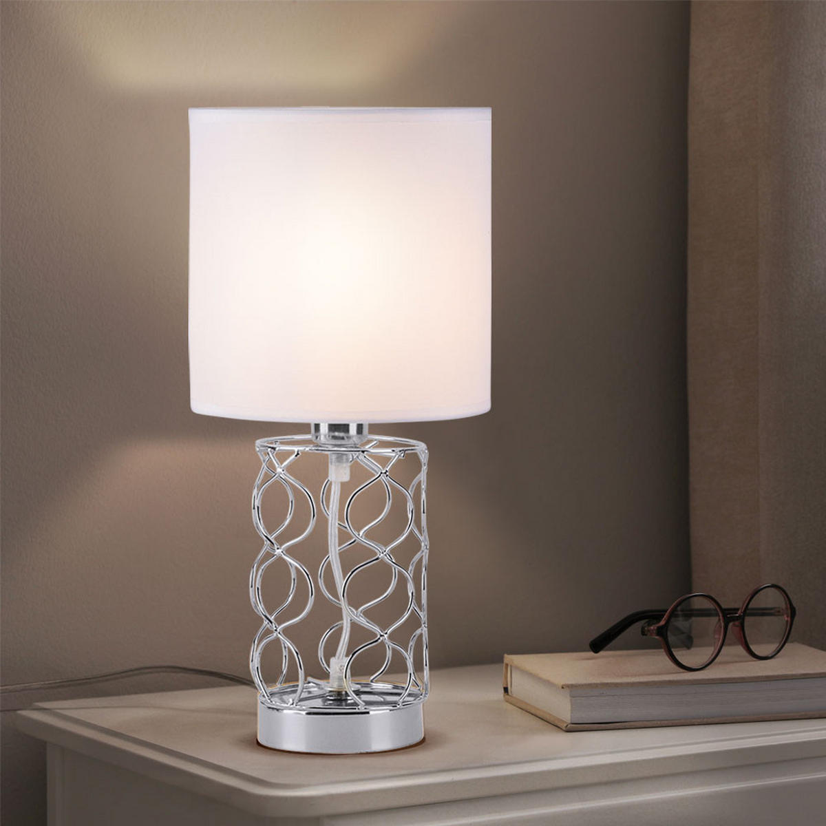 LED TISCHLEUCHTE Deva Textil Grau - Grau, Metall (18/18/35cm)