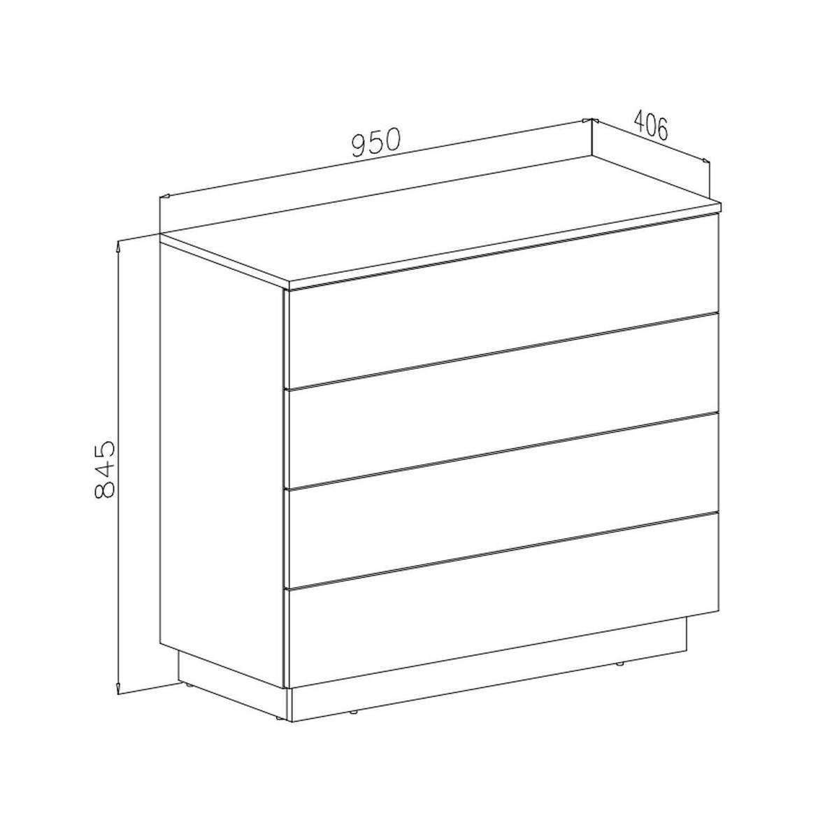 KOMMODE LINA mit Schubladen PUSH OPEN LED - Weiß, Holzwerkstoff (95/84.5/40.6cm) - Lookway