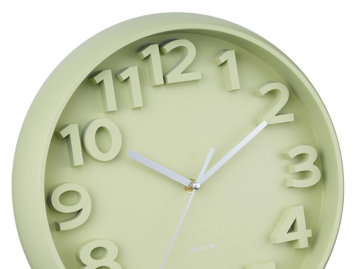 WANDUHR Elevated Ø33,5 cm - Grün, Kunststoff (33/5/33cm) - Karlsson