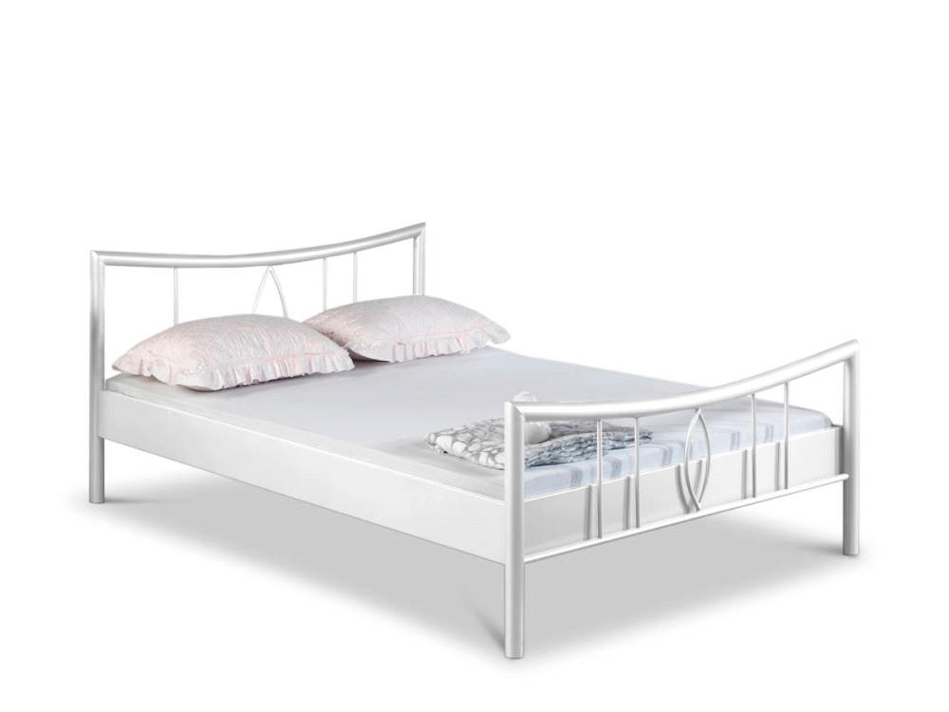 BED BOX Metallbett Weiß 160x220 cm