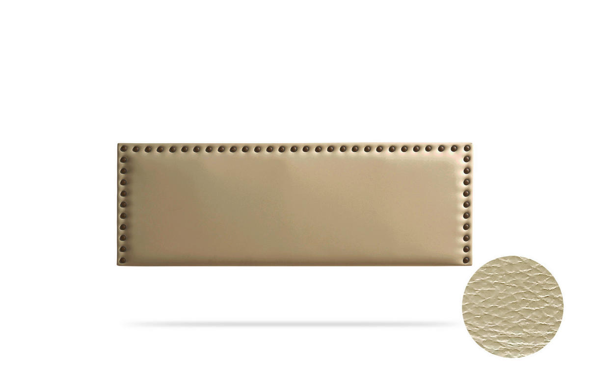 KOPFTEIL gepolstert MODENA Kunstleder 100x55x8 cm - Gold - Moonia - Goldfarben, Holz (100/8/55cm)