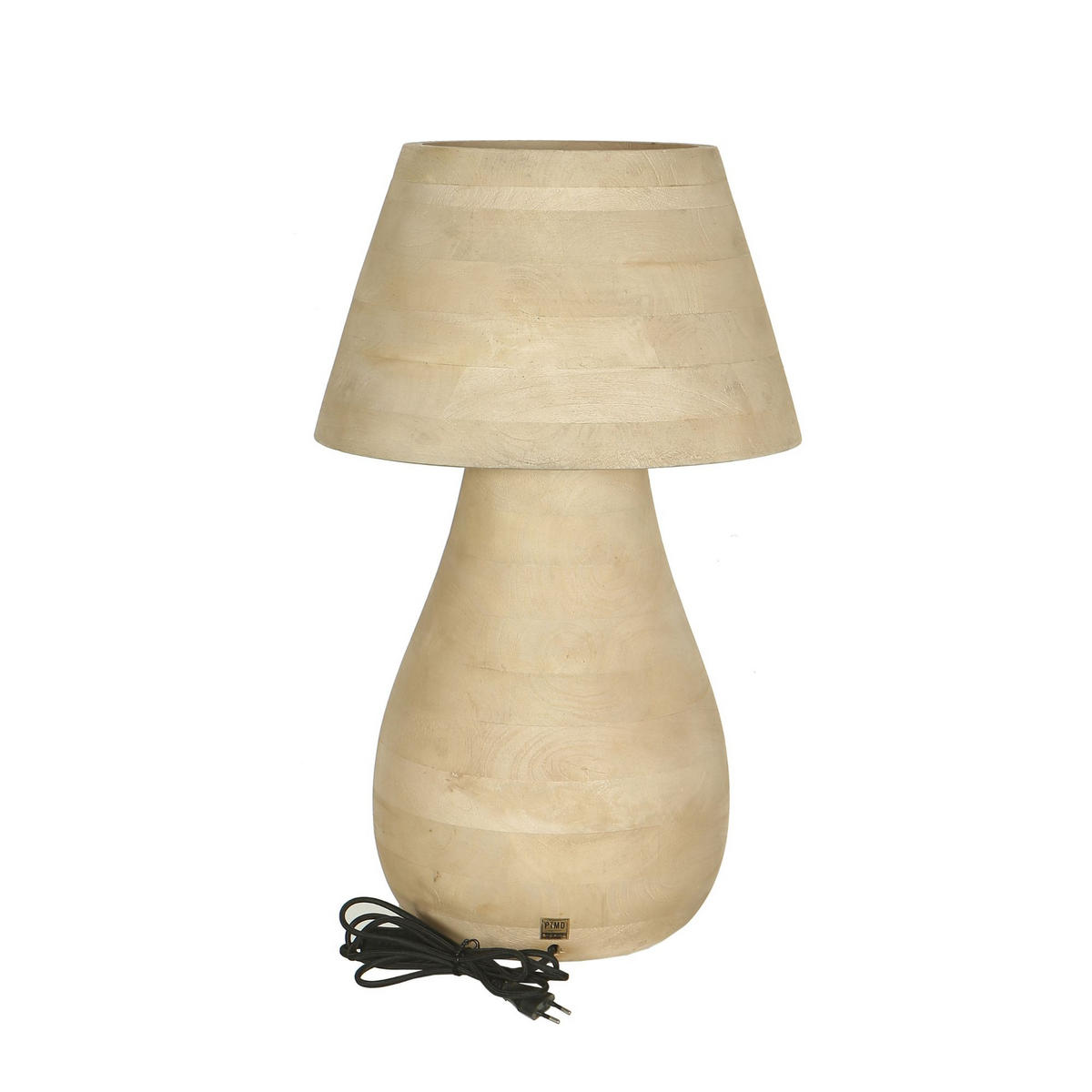 TISCHLAMPE Peake Beige 38/38/64cm - Beige, Holz (38/38/64cm) - PTMD Collection