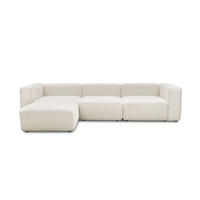SOFA modular Cubo 4-Sitzer inkl. Hocker - Beige, Textil (314/201cm) - Mokebo