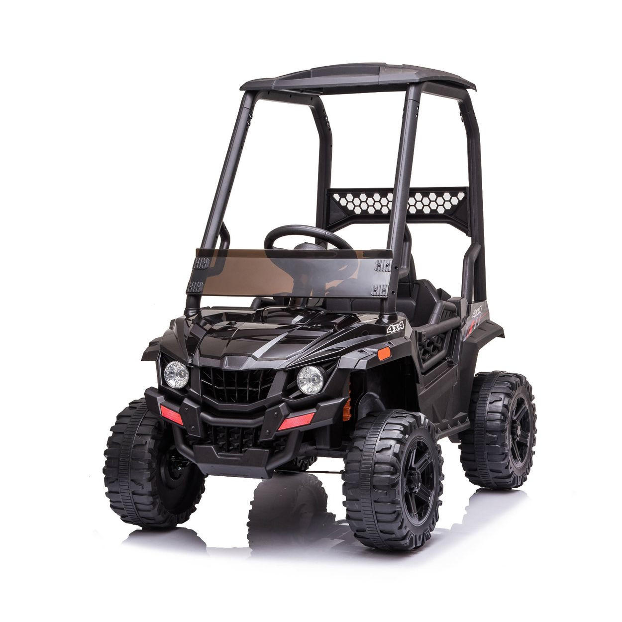 KINDERELEKTROFAHRZEUG Off Road schwarz Stoßdämpfer Radio Fernbedienung Gurt - Schwarz, Kunststoff (99/66/100cm) - Chipolino