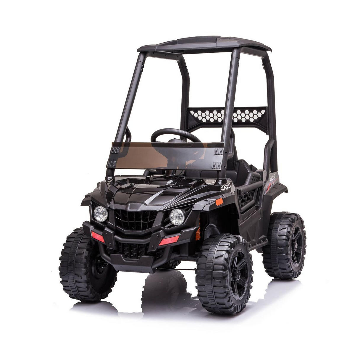 KINDERELEKTROFAHRZEUG Off Road schwarz Stoßdämpfer Radio Fernbedienung Gurt - Schwarz, Kunststoff (99/66/100cm) - Chipolino