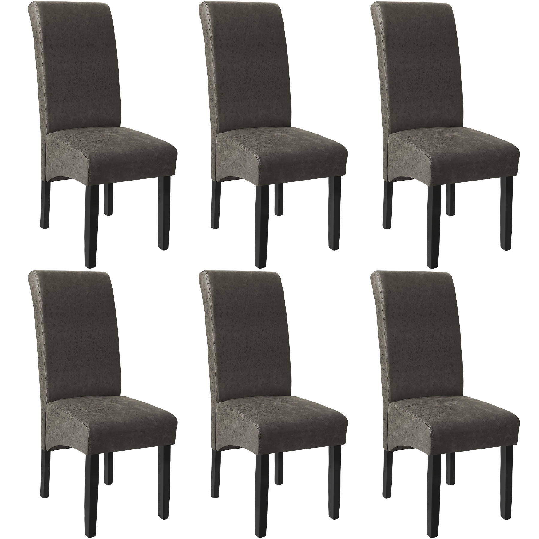 ESSZIMMERSTUHL 6er Set 44 x 63 x 106 cm grau marmoriert - Grau, Textil (44/106/45cm) - tectake