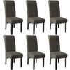 ESSZIMMERSTUHL 6er Set 44 x 63 x 106 cm grau marmoriert - Grau, Textil (44/106/45cm) - tectake