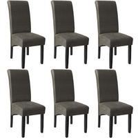 ESSZIMMERSTUHL 6er Set 44 x 63 x 106 cm grau marmoriert - Grau, Textil (44/106/45cm) - tectake