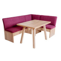 ECKBANKGRUPPE Die Vielseitige Tisch III - Eichefarben/Violett, Holzwerkstoff/Buchenholz (145/86/185cm) - Kundler Home