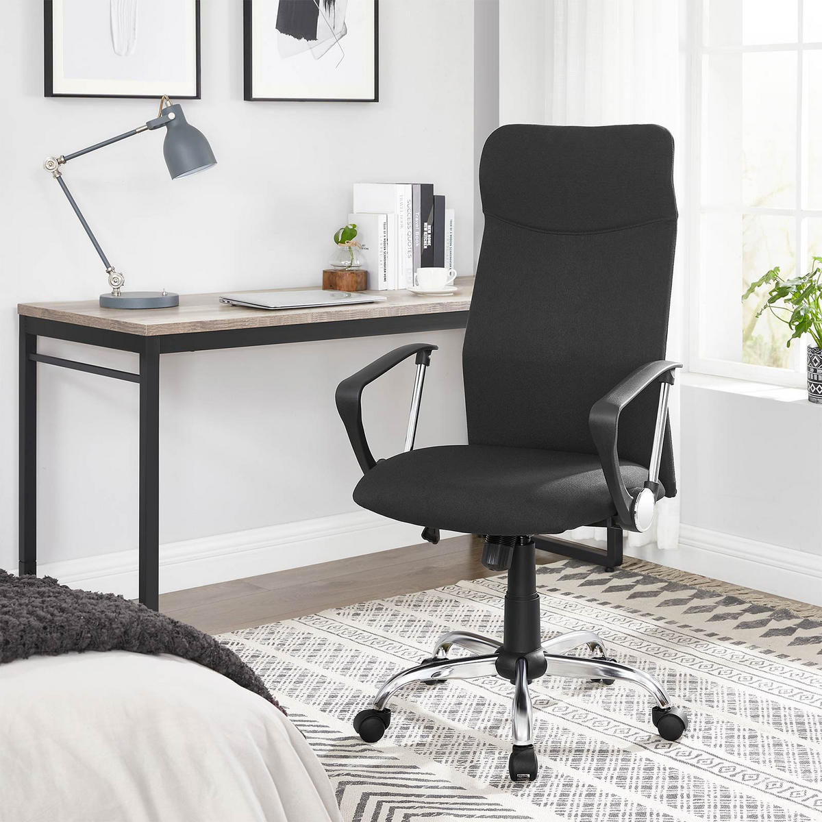 BÜROSTUHL Orlando - Schwarz, Metall (63/120/63cm) - Hansiro