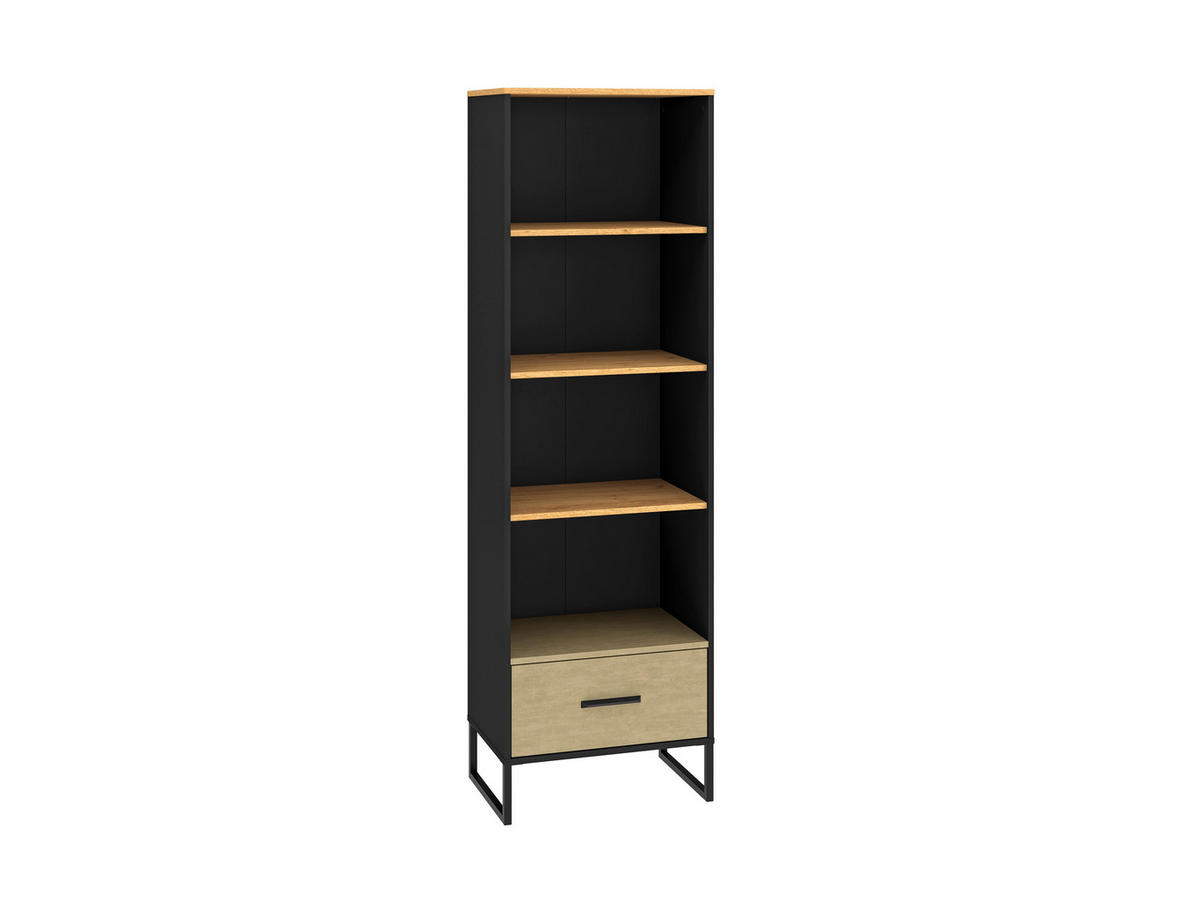 SCHLAFZIMMER Set 6-tlg. Colt - Eichefarben/Schwarz, Holzwerkstoff (92/190/55cm) - hi-markt