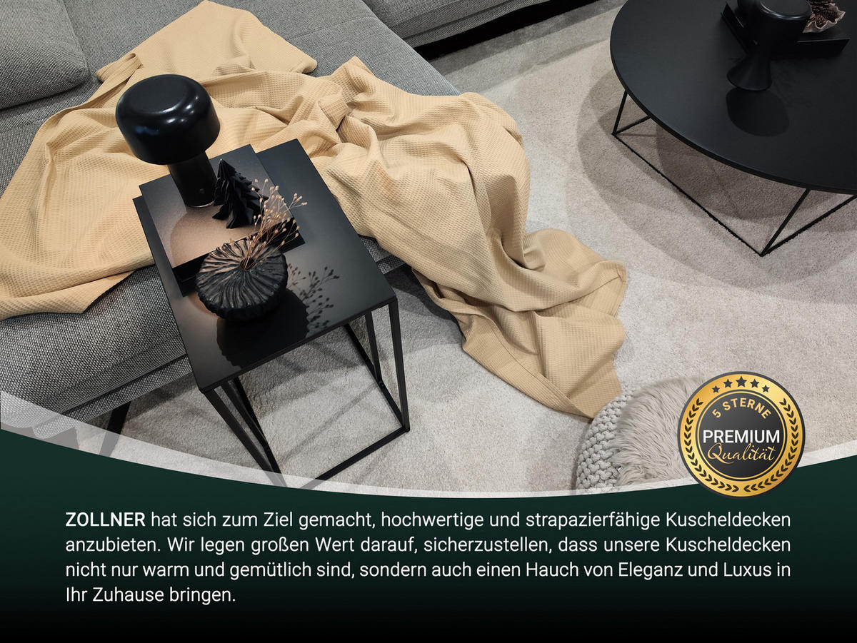 KUSCHELDECKE, 150x200 cm, 100% Baumwolle, Beige - Beige, Textil (150/200cm) - Zollner