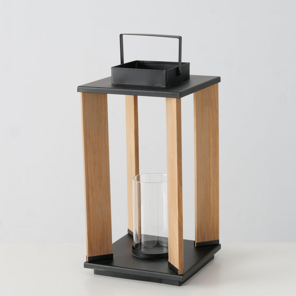 LATERNE Ventana 20,7/20,7/40,5 cm - Braun, Holz (20.7/40.5/20.7cm) - Boltze Home