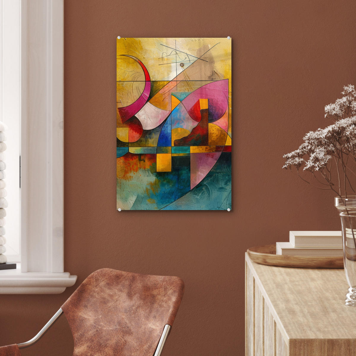 ACRYLGLASBILD Kunst - Abstrakt - Modern 40x60 cm - Gelb, Glas (40/60cm) - MuchoWow