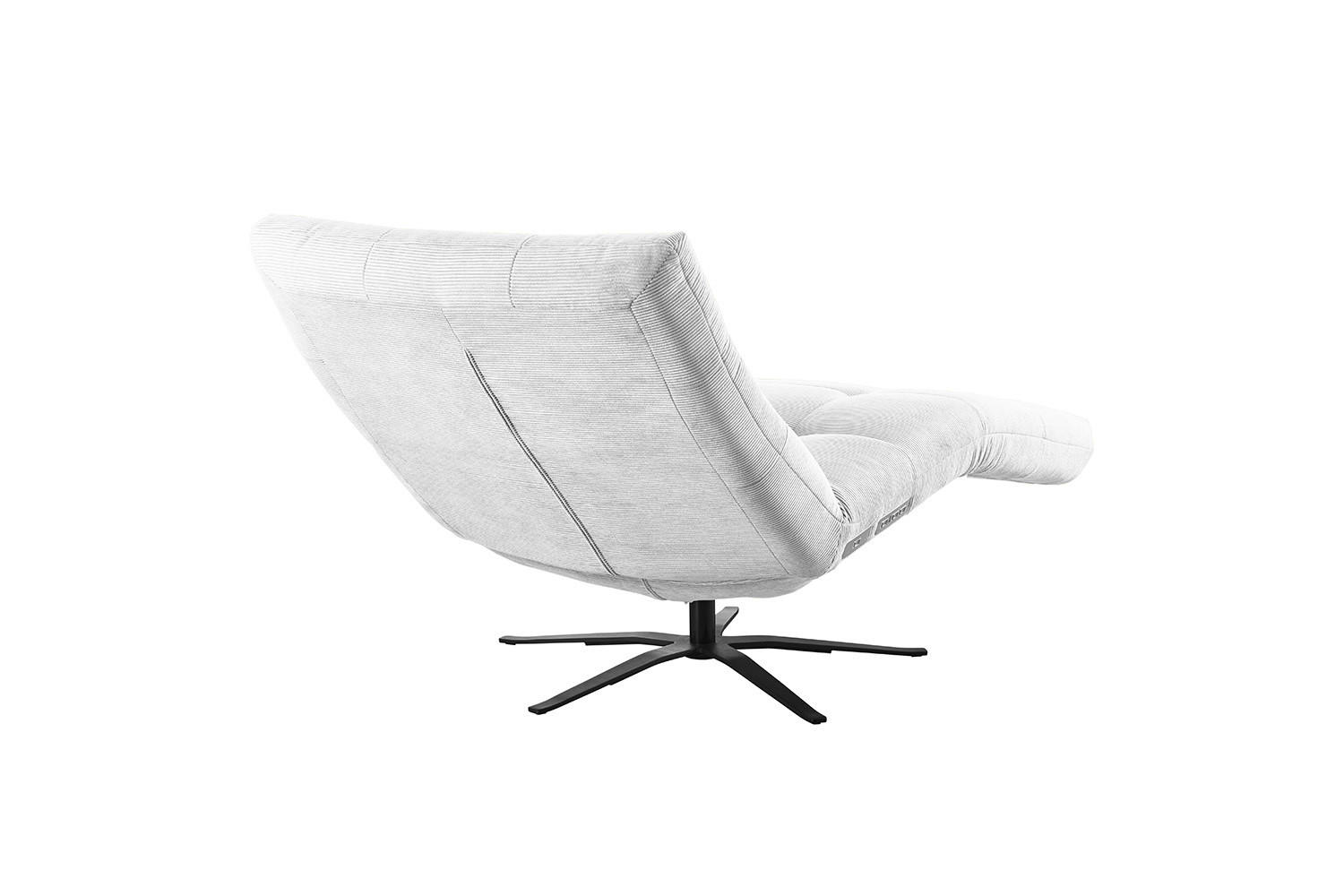 RELAXLIEGE LETICIA Weiß Cord - Schwarz/Weiß, Textil/Metall (82/115/156cm) - KAWOLA