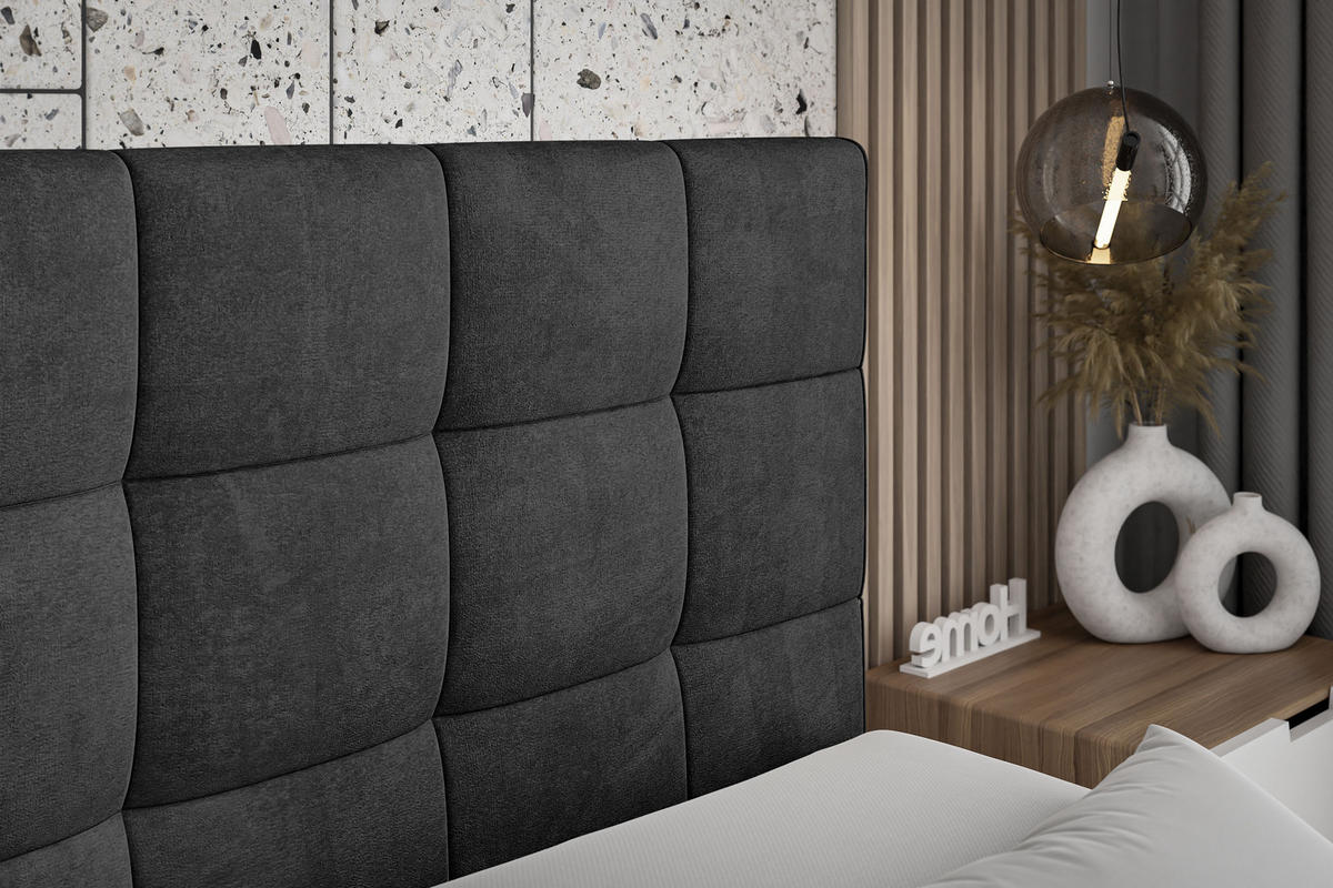 BOXSPRINGBETT APO KING - 120 x 200 - H3/H4 - Schwarz - Schwarz, Holzwerkstoff (120/200cm) - ALTDECOR