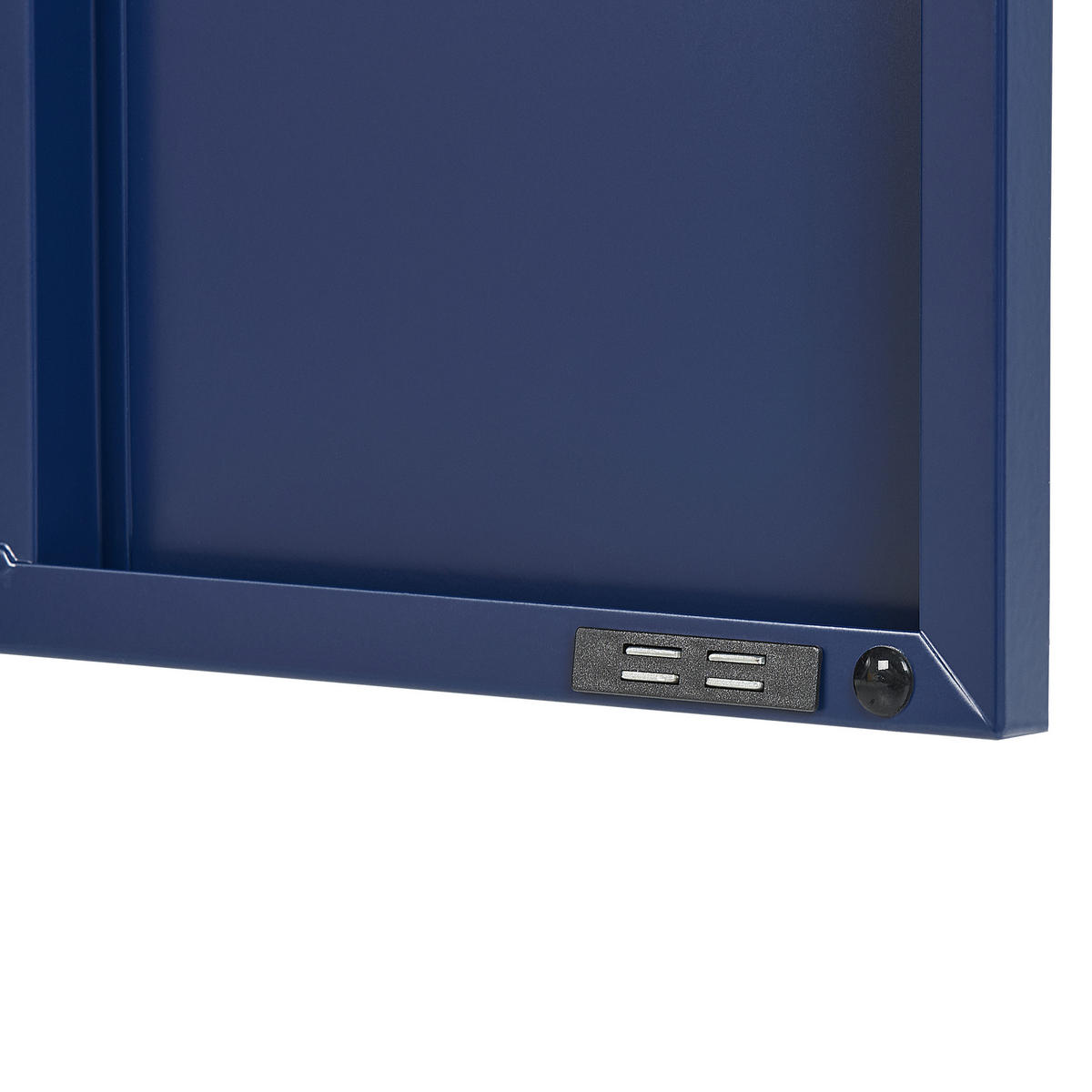 LOWBOARD blau 2 Türen 100 cm Uria - Blau, Metall (100/65/40cm) - Beliani