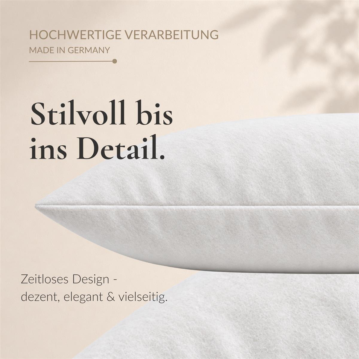 BIBER-KISSENBEZÜGE 40x80 2er Set - Made in Germany! Kuschelig warmer Flanell Kissenbezug aus 100% Baumwolle - Weiß - Weiß, Textil (80/40cm) - Carpe Sonno