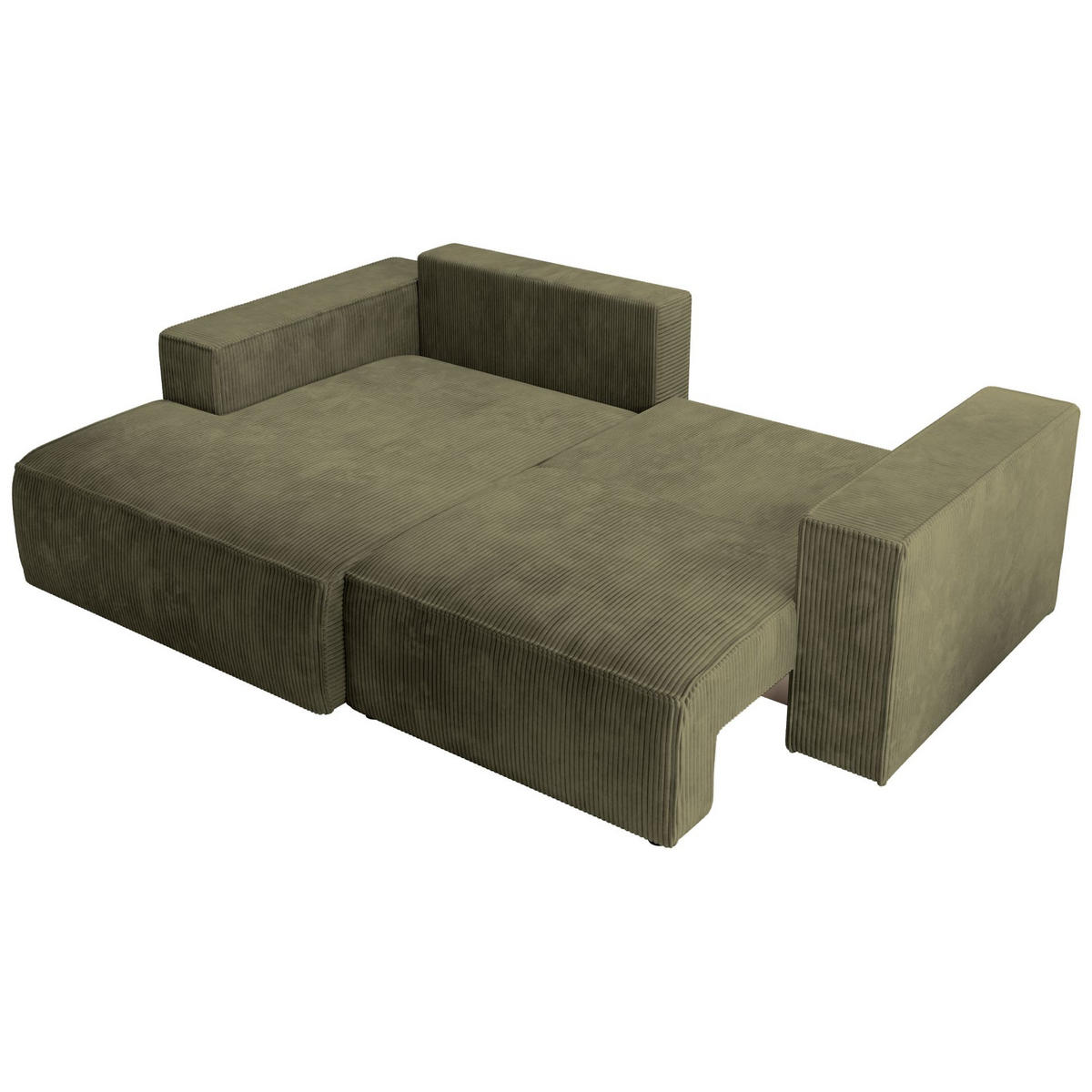 ECKSOFA Farese Mini mit Cordbezug Olivgrün, links - Schwarz/Olivgrün, Textil (240/167cm) - Selsey