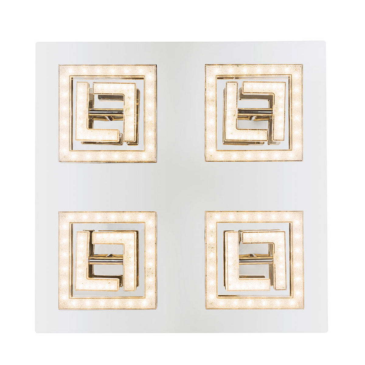 LED DECKENLEUCHTE RENLY Chrom Klar - Silberfarben, Metall (48/48/9cm) - Globo Lighting